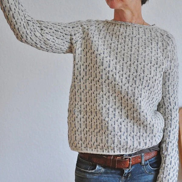 Signe – sweter retro ze wzorem kropli deszczu