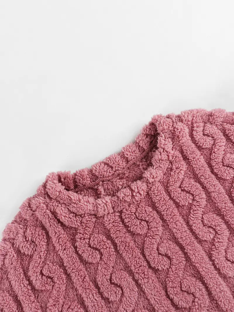 Strzeżymira - Fuzzy Casual Set ze Swetrem i Spodnie