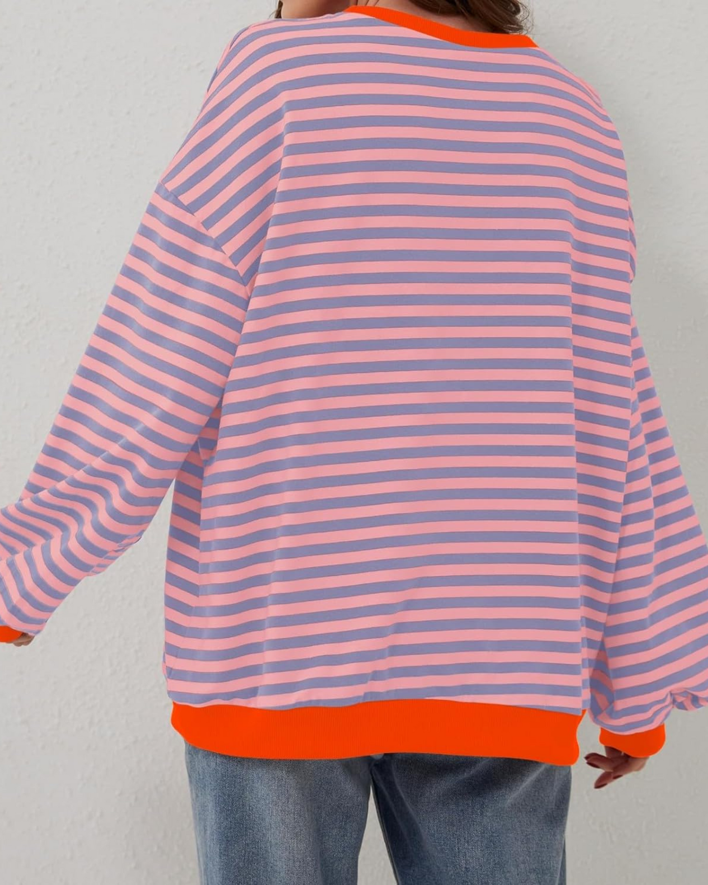 DUA | OVERSIZE'OWA BLUZA W PASKI Z DŁUGIMI RĘKAWAMI