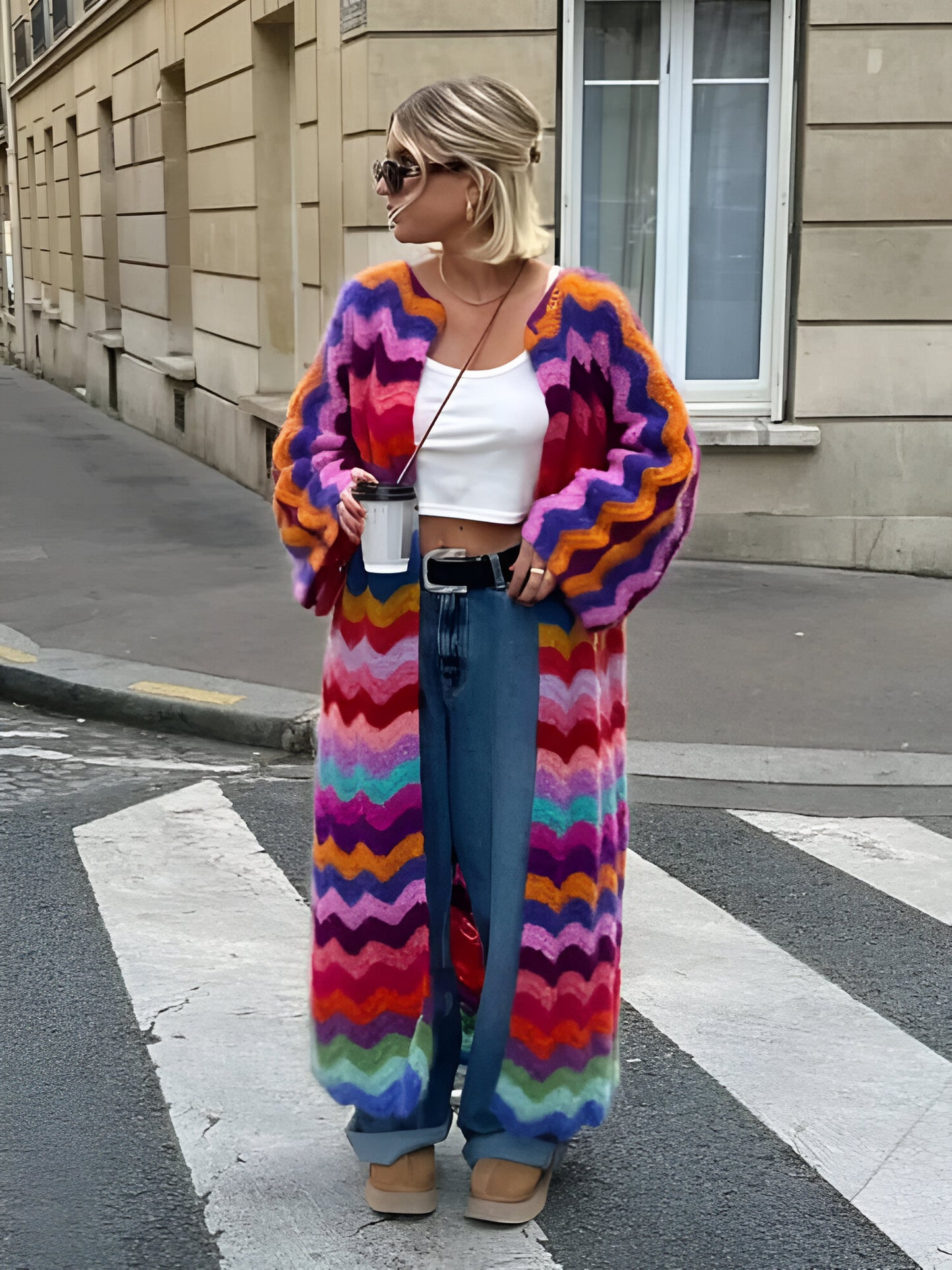 Maelle – Wielokolorowy Maxi Cardigan (Edycja Limitowana)