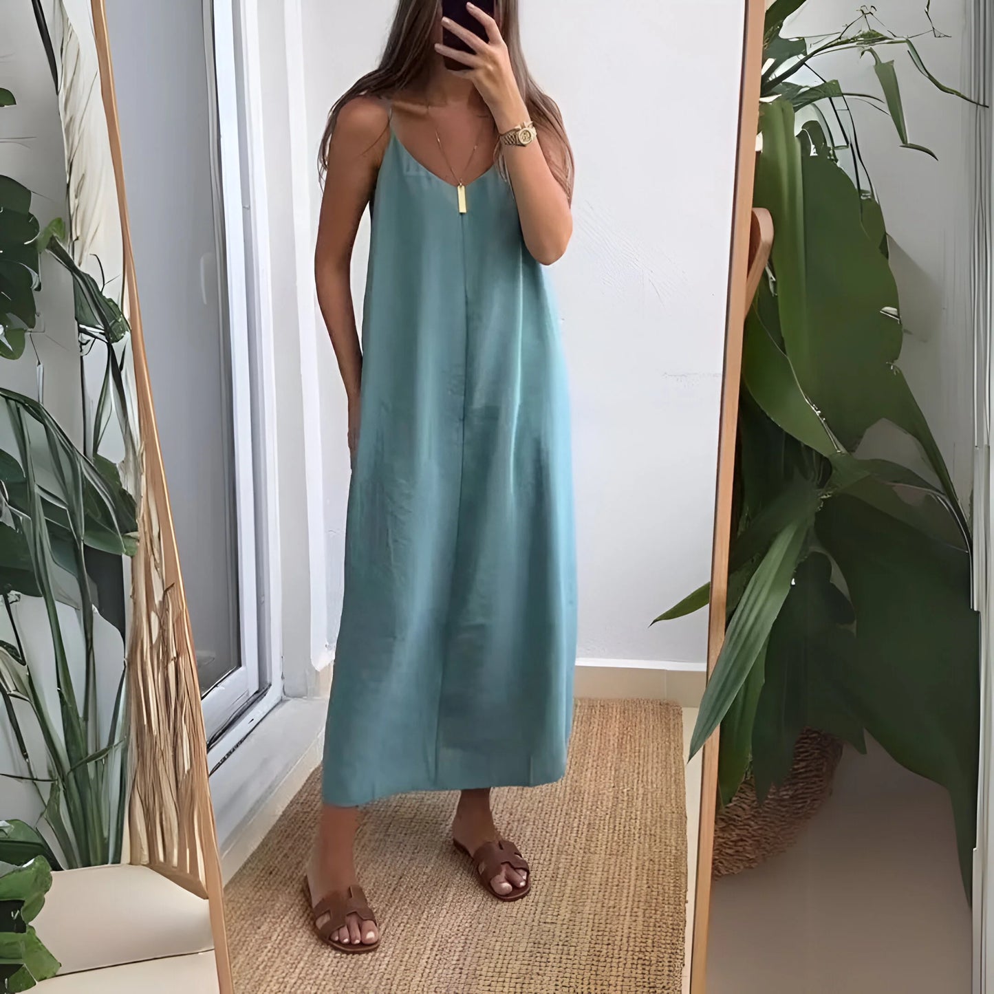 Léna – Minimalistyczna sukienka maxi typu slip