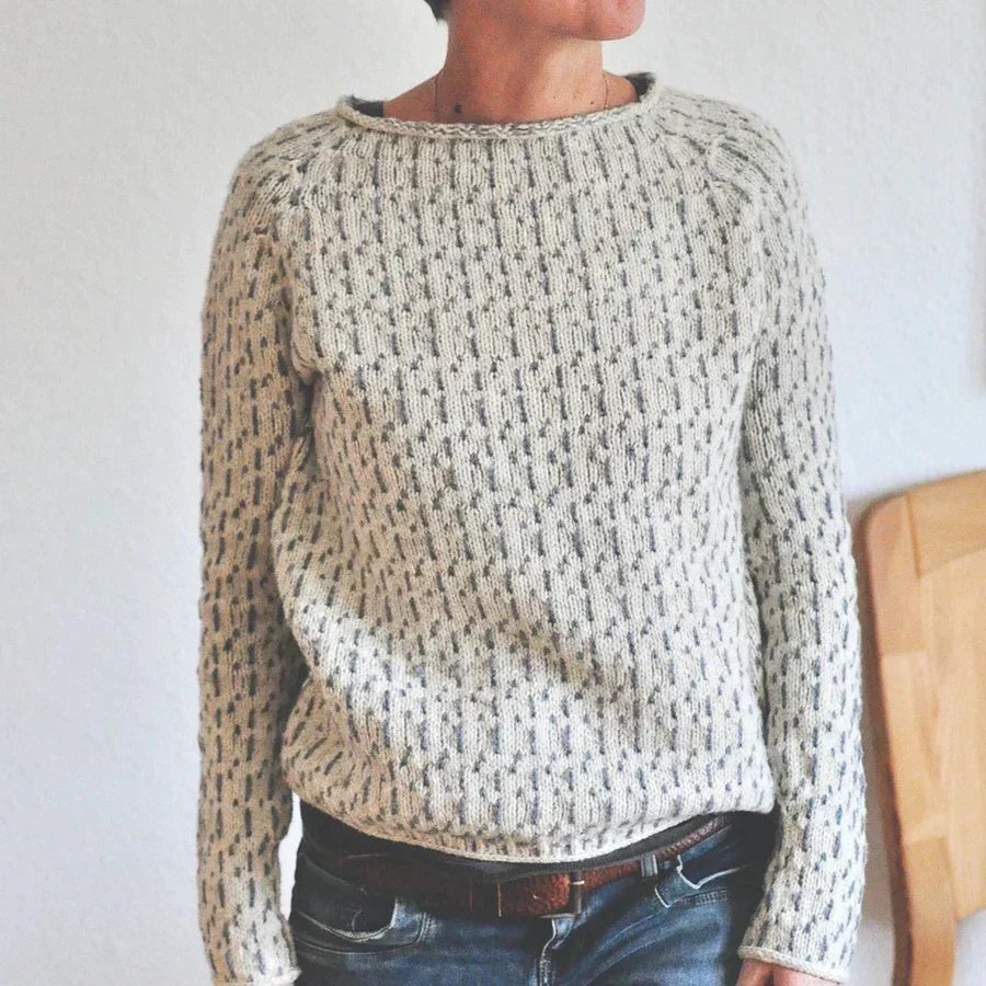 Signe – sweter retro ze wzorem kropli deszczu