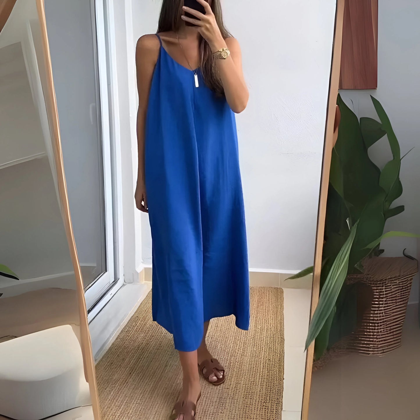 Léna – Minimalistyczna sukienka maxi typu slip
