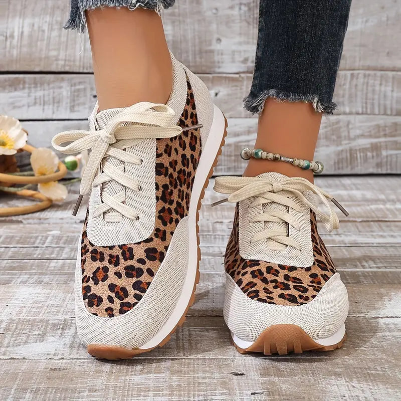 WILMA - WYGODNE SNEAKERSY Z NADRUKIEM W PANTERKĘ
