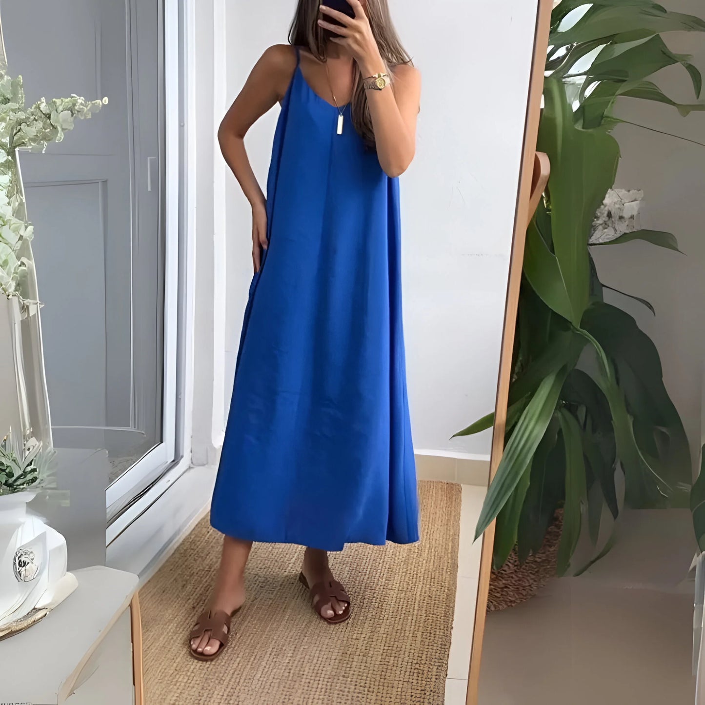Léna – Minimalistyczna sukienka maxi typu slip