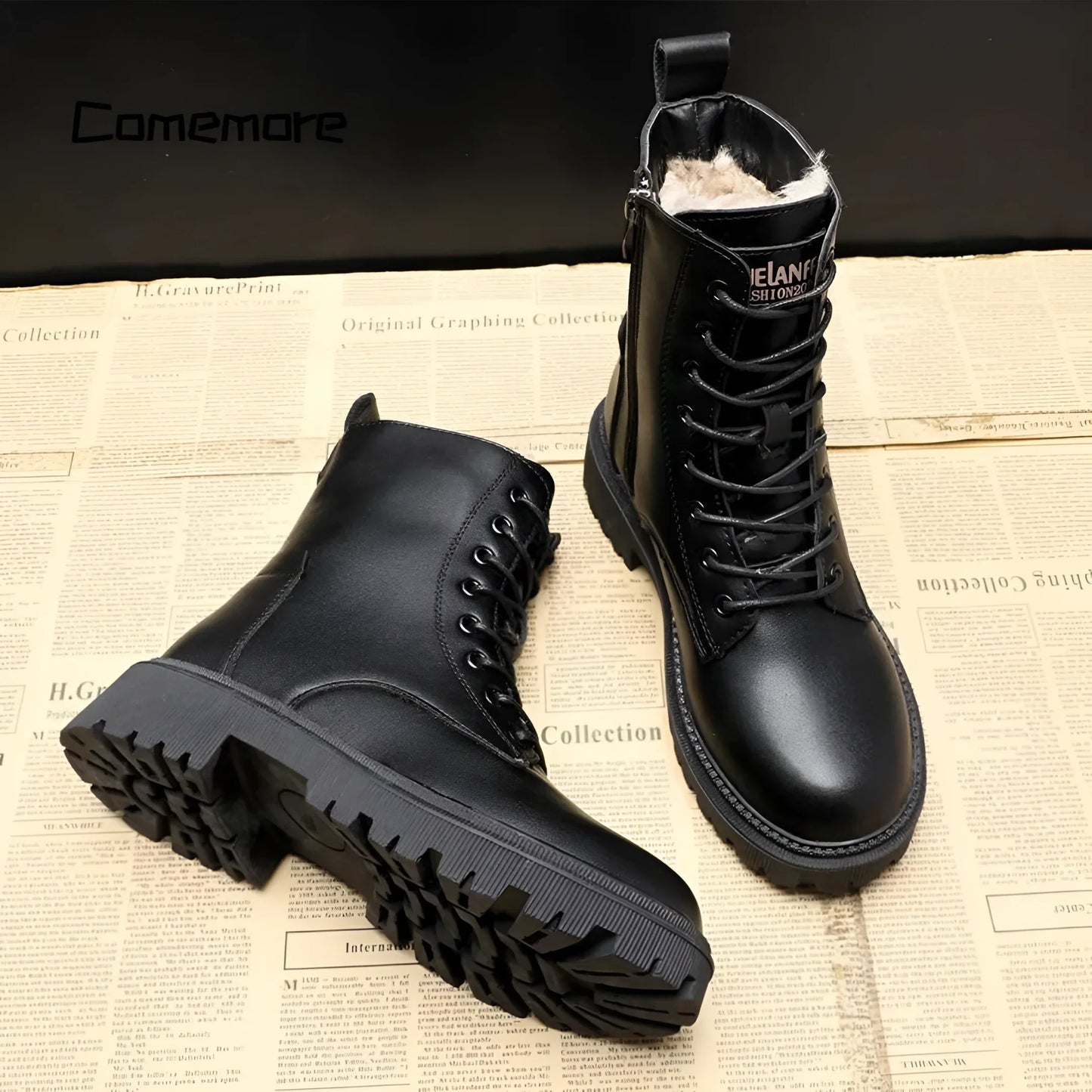Seraphine - Wodoodporne skórzane buty zimowe