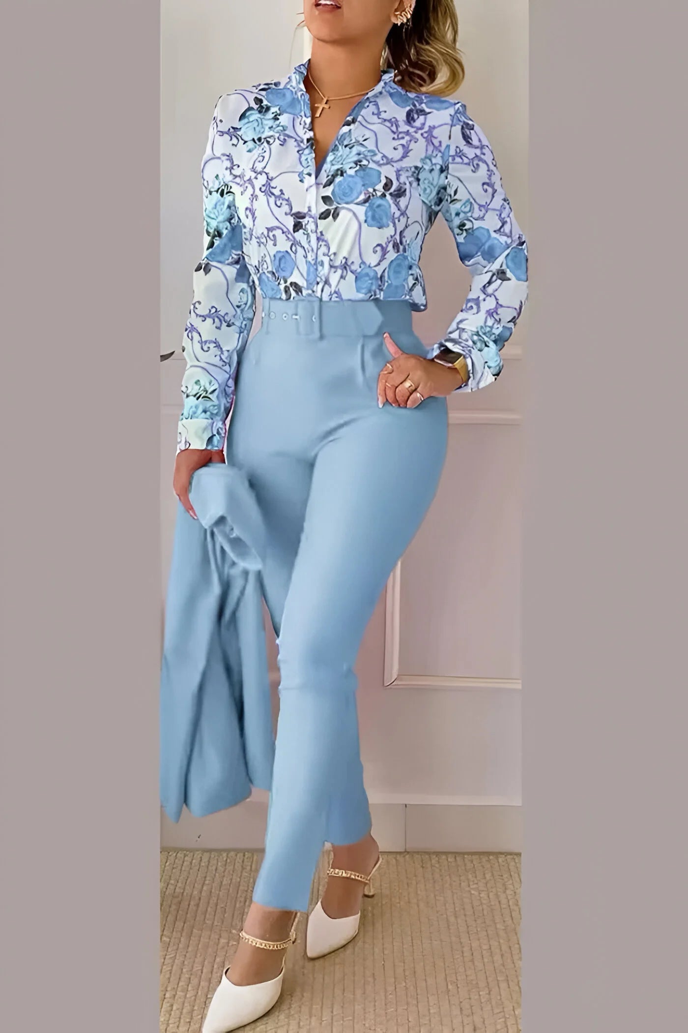 Pauline - damski 3-częściowy bawełniany zestaw casualowy