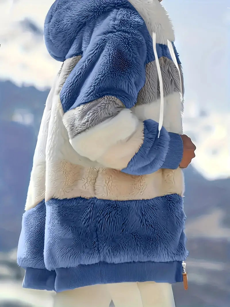 Elina - Kurtka Teddy w bloki kolorów