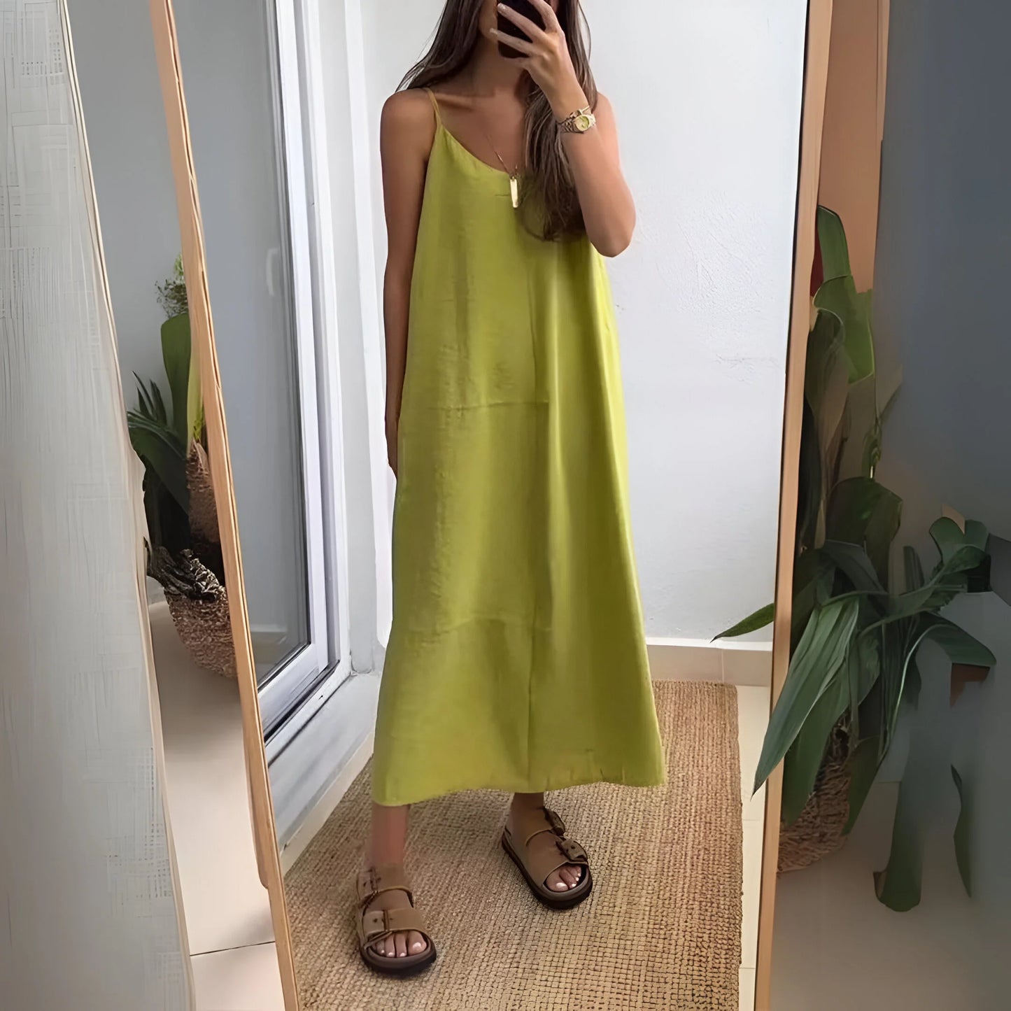 Léna – Minimalistyczna sukienka maxi typu slip