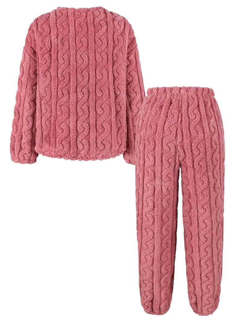 Strzeżymira - Fuzzy Casual Set ze Swetrem i Spodnie