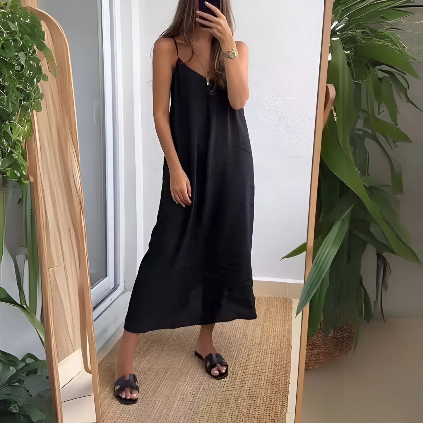 Léna – Minimalistyczna sukienka maxi typu slip