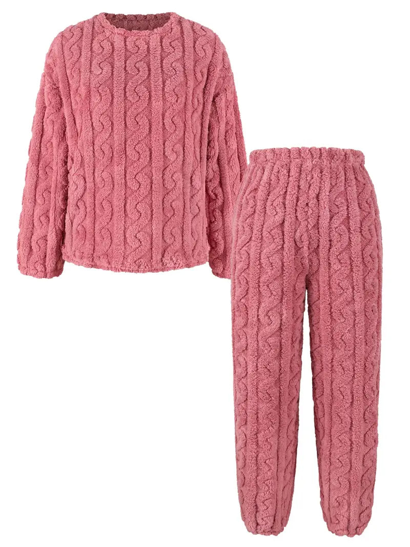 Strzeżymira - Fuzzy Casual Set ze Swetrem i Spodnie