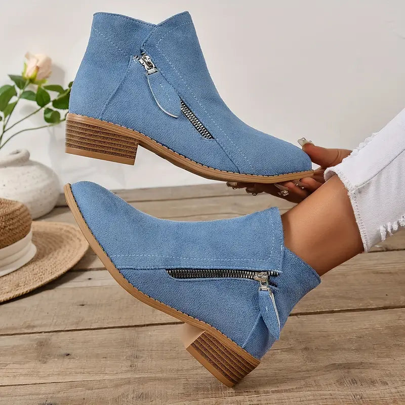 MAAIKE - RETRO BUTY ZA KOSTKĘ Z SUWAKIEM