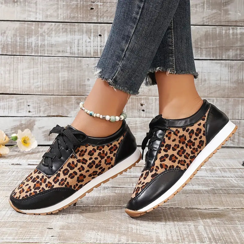 WILMA - WYGODNE SNEAKERSY Z NADRUKIEM W PANTERKĘ
