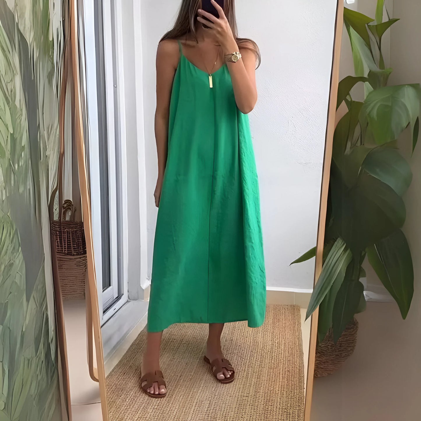 Léna – Minimalistyczna sukienka maxi typu slip