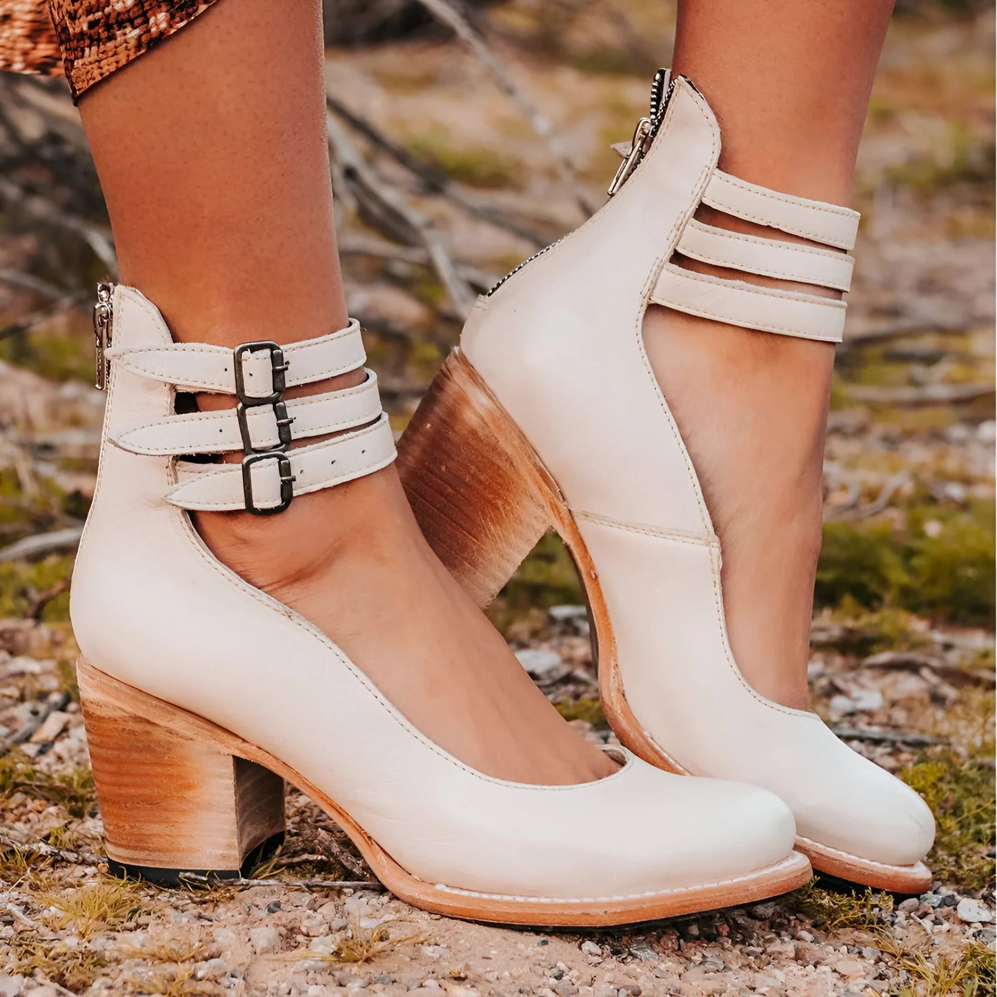 Liesl – wysokiej jakości skórzane buty na obcasie z klamrą