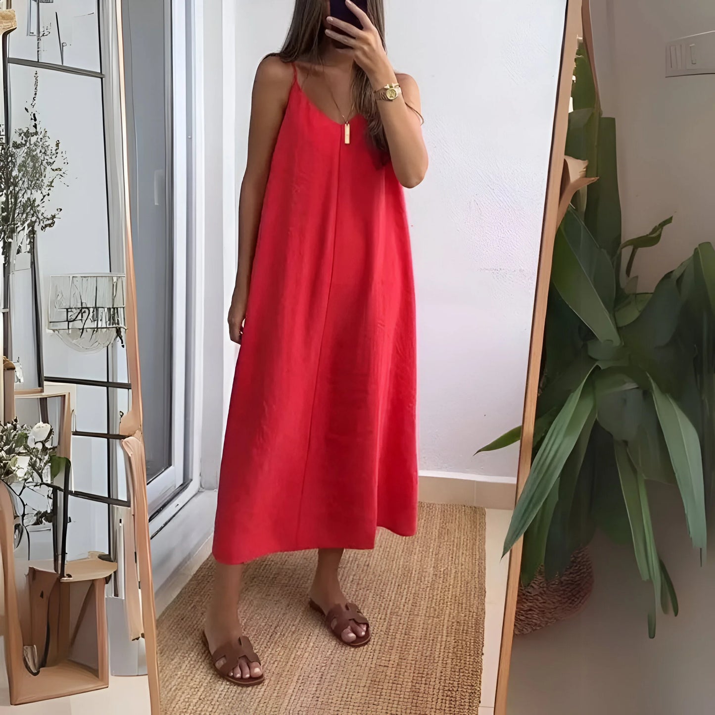 Léna – Minimalistyczna sukienka maxi typu slip