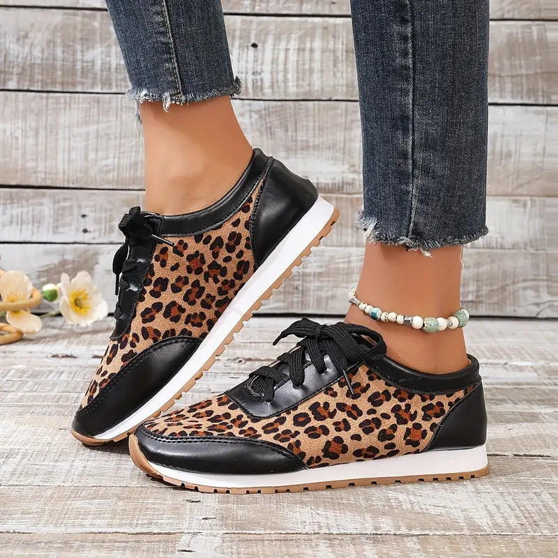 WILMA - WYGODNE SNEAKERSY Z NADRUKIEM W PANTERKĘ