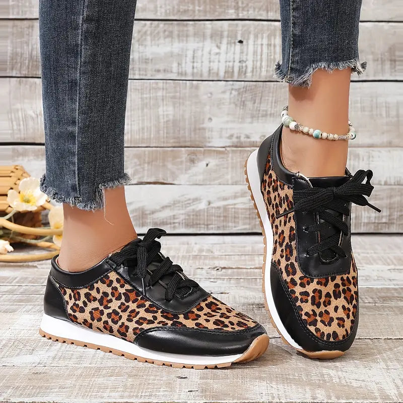 WILMA - WYGODNE SNEAKERSY Z NADRUKIEM W PANTERKĘ