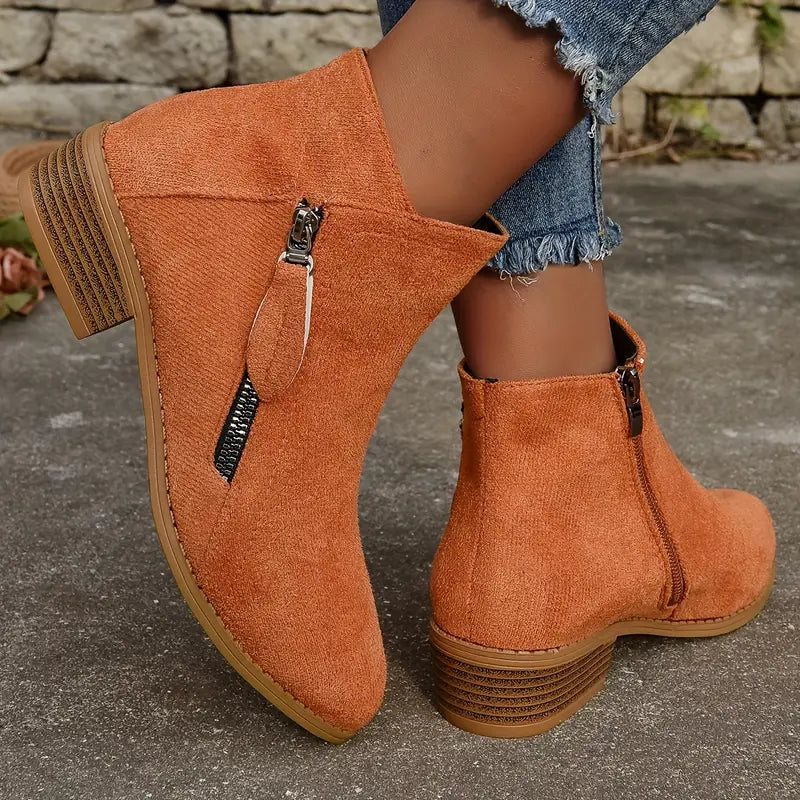 MAAIKE - RETRO BUTY ZA KOSTKĘ Z SUWAKIEM
