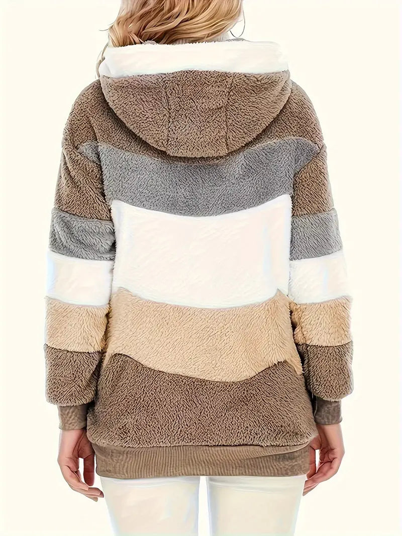 Elina - Kurtka Teddy w bloki kolorów