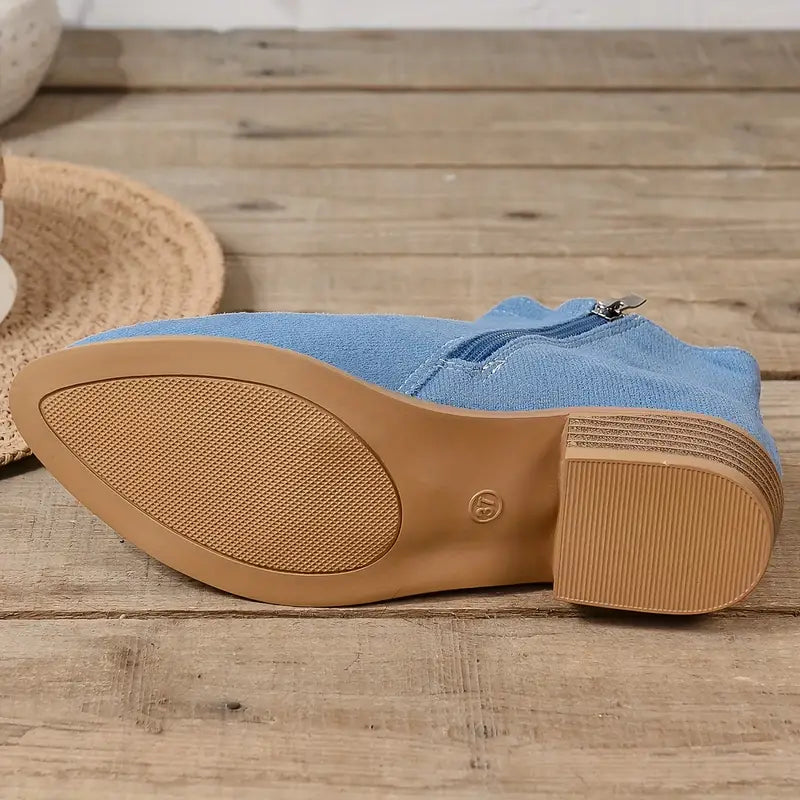 MAAIKE - RETRO BUTY ZA KOSTKĘ Z SUWAKIEM