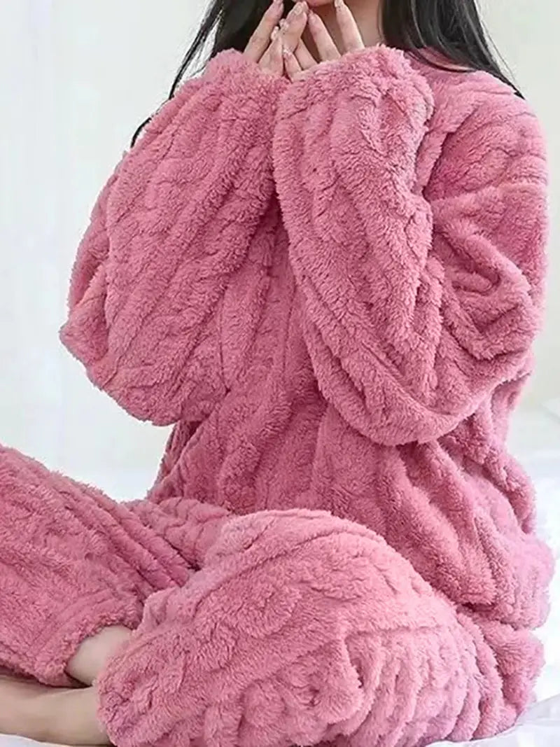 Strzeżymira - Fuzzy Casual Set ze Swetrem i Spodnie