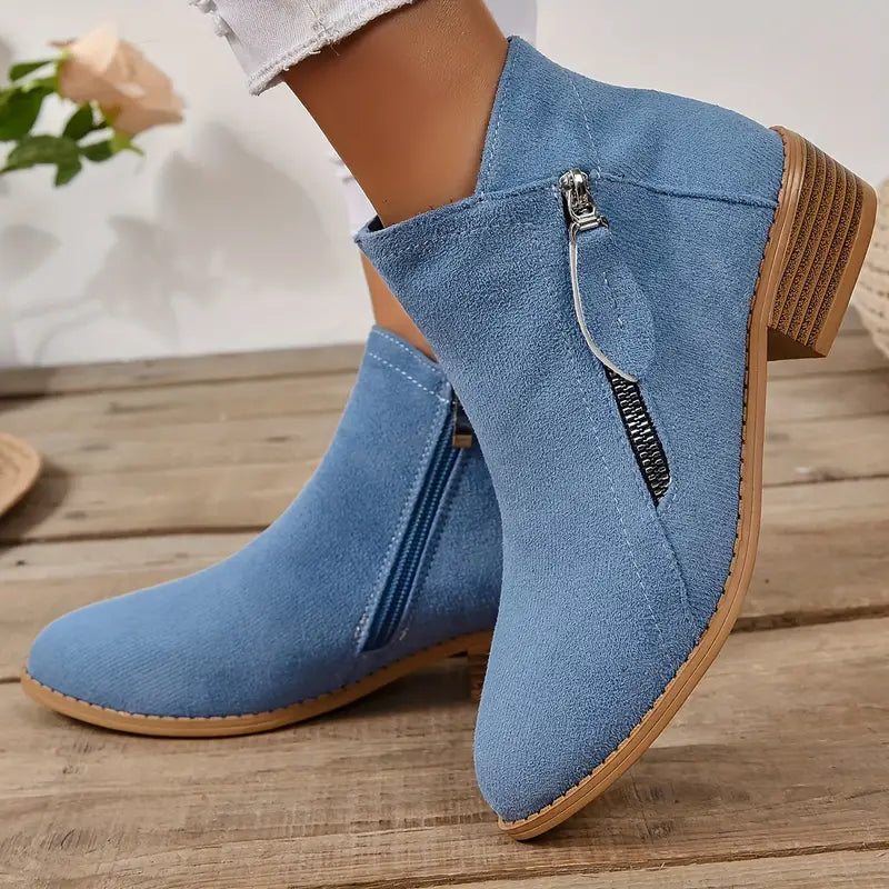 MAAIKE - RETRO BUTY ZA KOSTKĘ Z SUWAKIEM