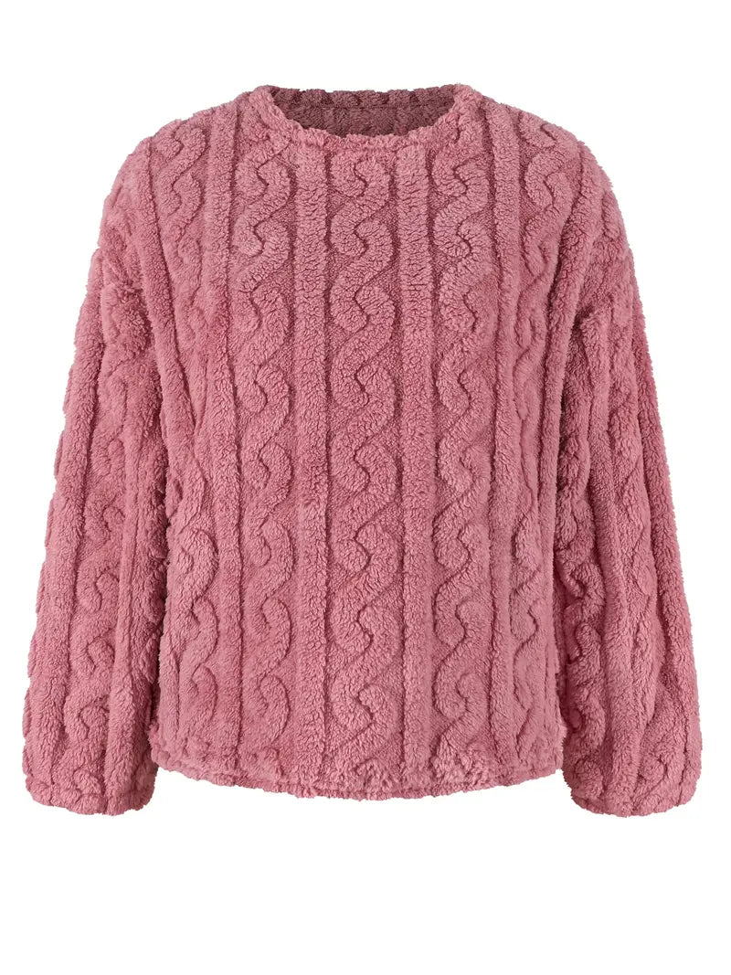Strzeżymira - Fuzzy Casual Set ze Swetrem i Spodnie