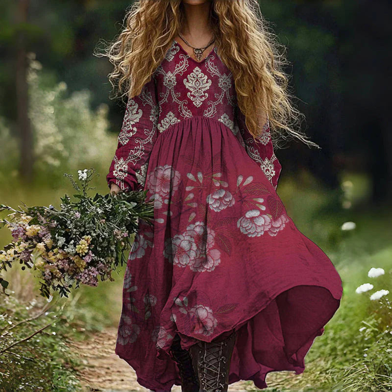 Solène – artystyczna sukienka maxi