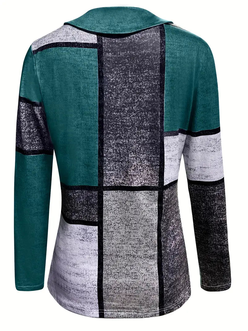 Nour - Bluzka z dekoltem w serek w stylu boho patchwork