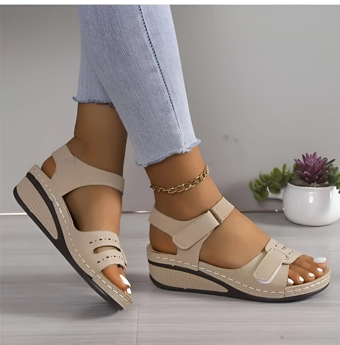 Ellen - Sandały na koturnie Soft Elegance