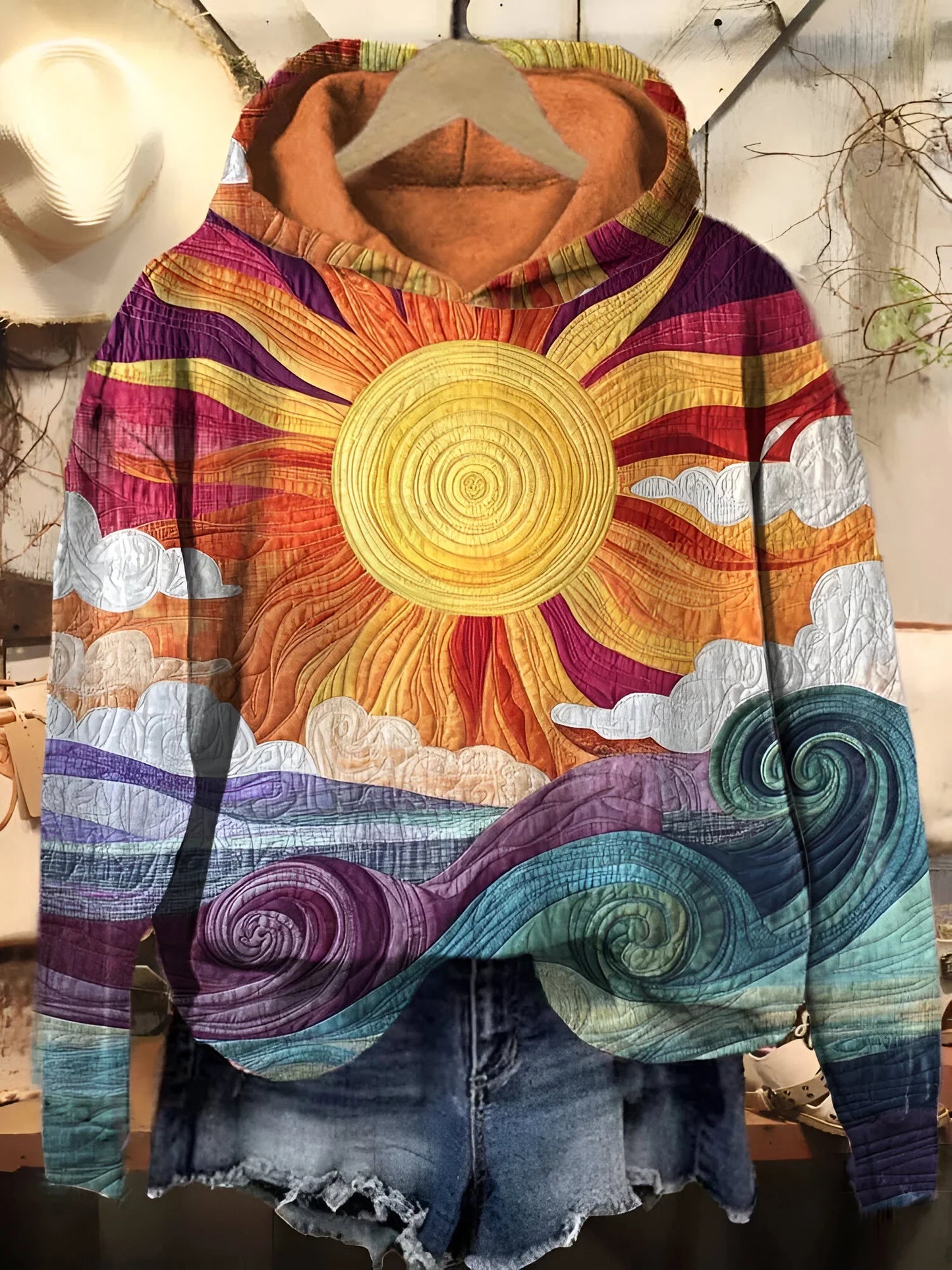 Sofie - Bluza z kapturem Vintage Sunburst