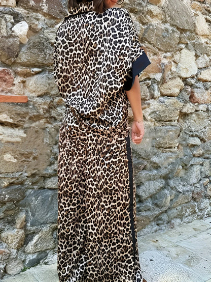 Salomé - Loose Leopard Print Two-Piece Set