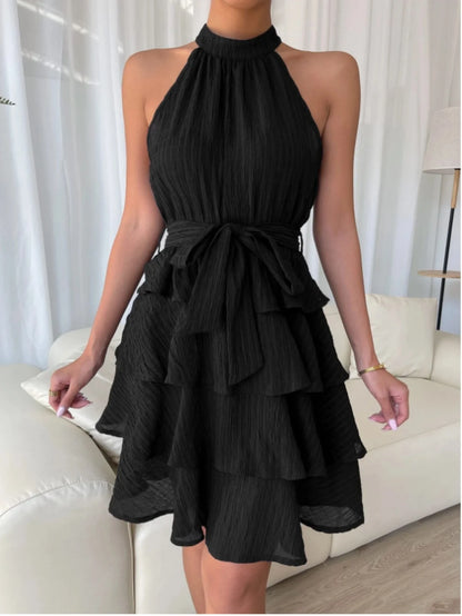Orielle - Sleeveless Ruffle Tiered Mini Dress