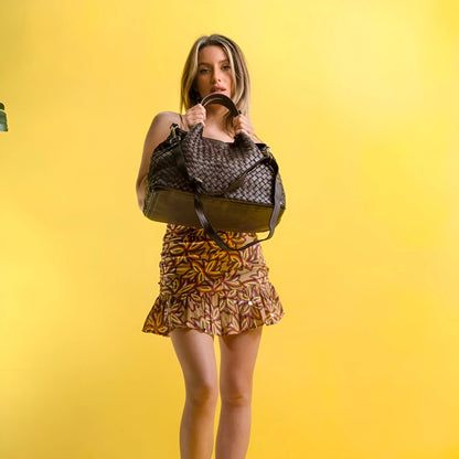 Lorène - Woven Leather Shoulder Bag