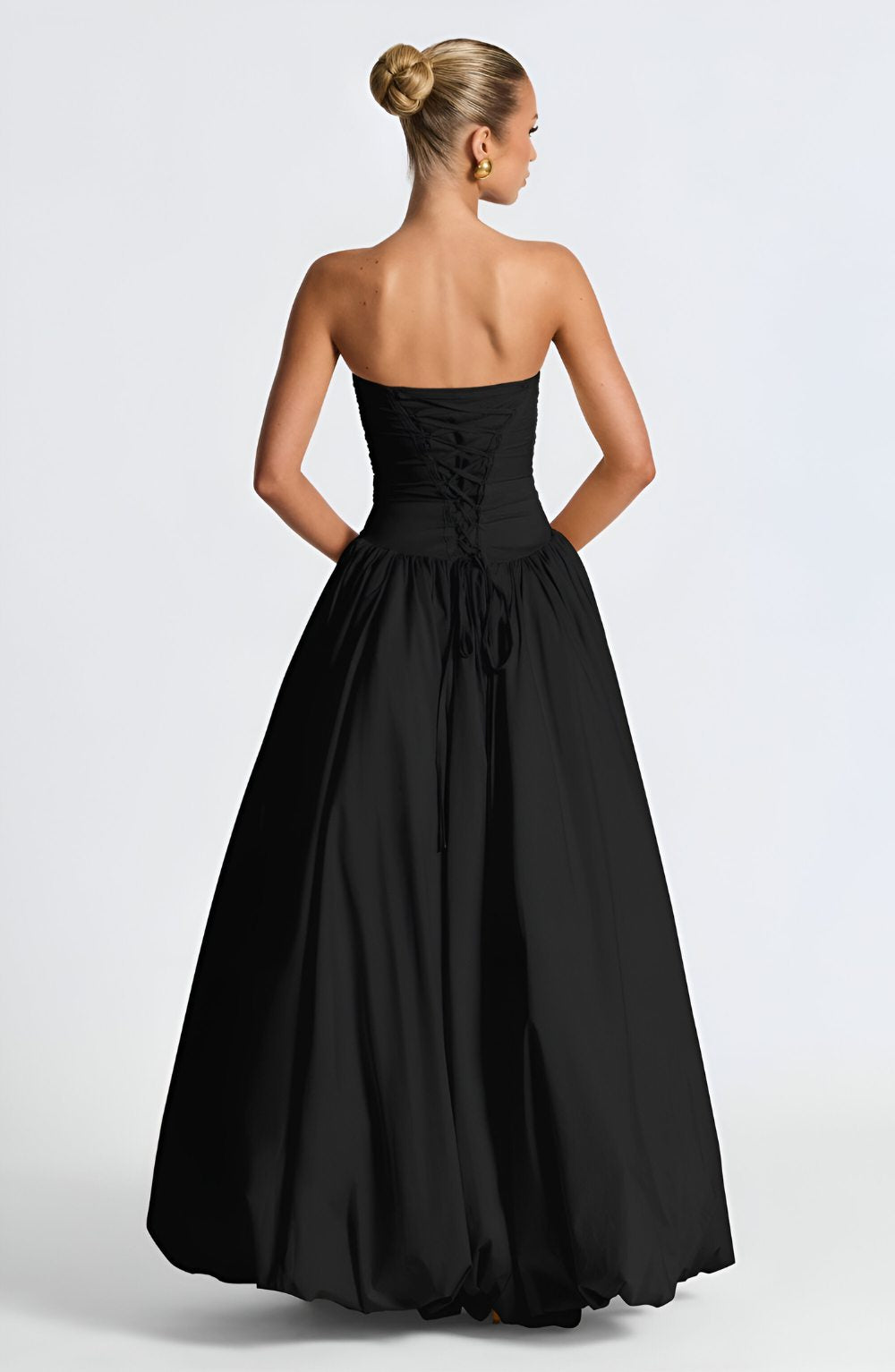 Émilienne – Strapless Puff Ball Maxi Dress