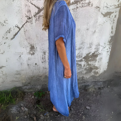 Solène – Relaxed V-Neck Midi Dress