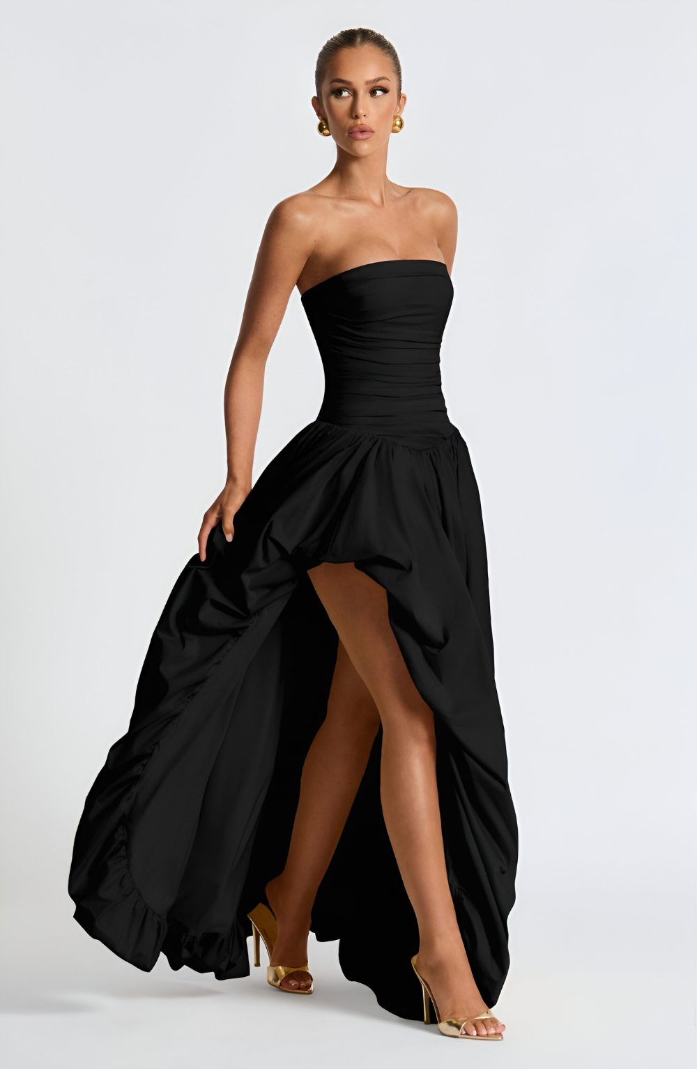 Émilienne – Strapless Puff Ball Maxi Dress