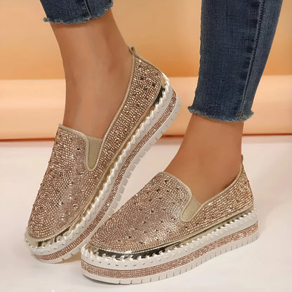 Marcelline – Trampki typu slip-on z platformą ze strasami