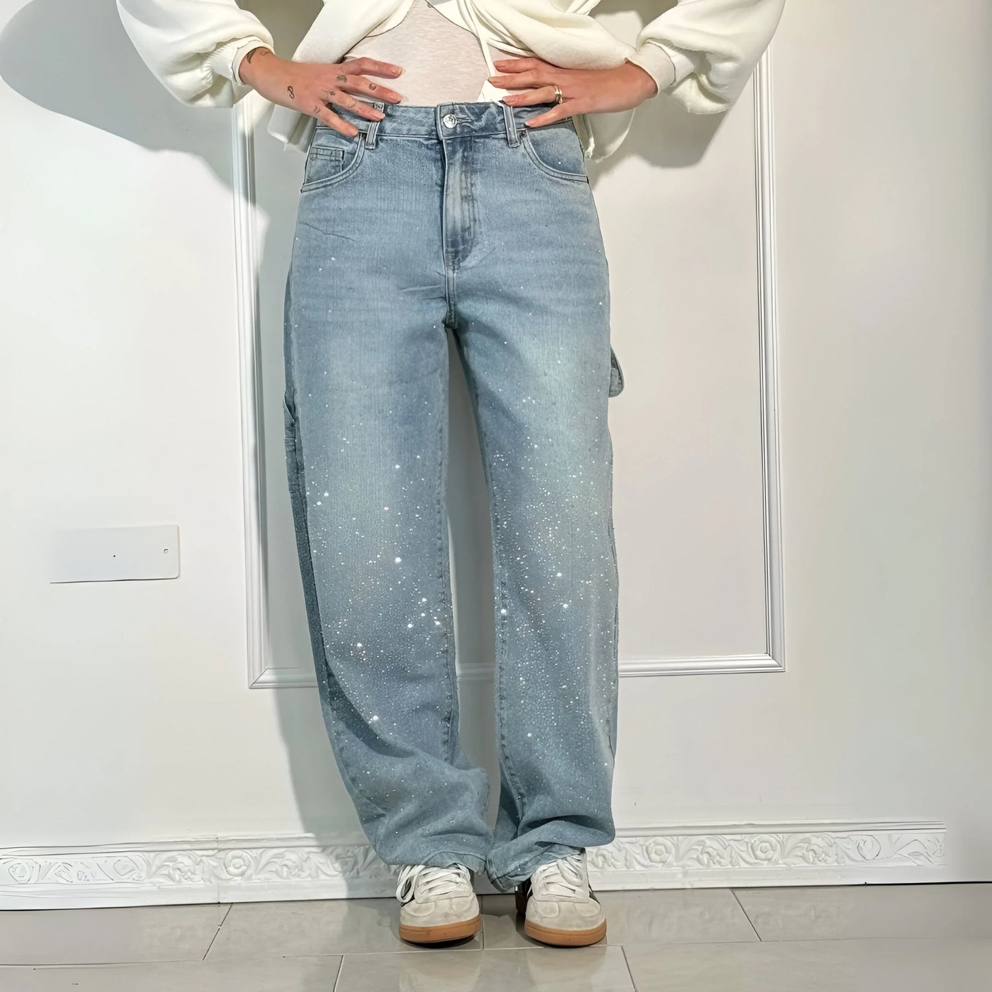 Stella – Glitter Washed Wide-Leg Jeans