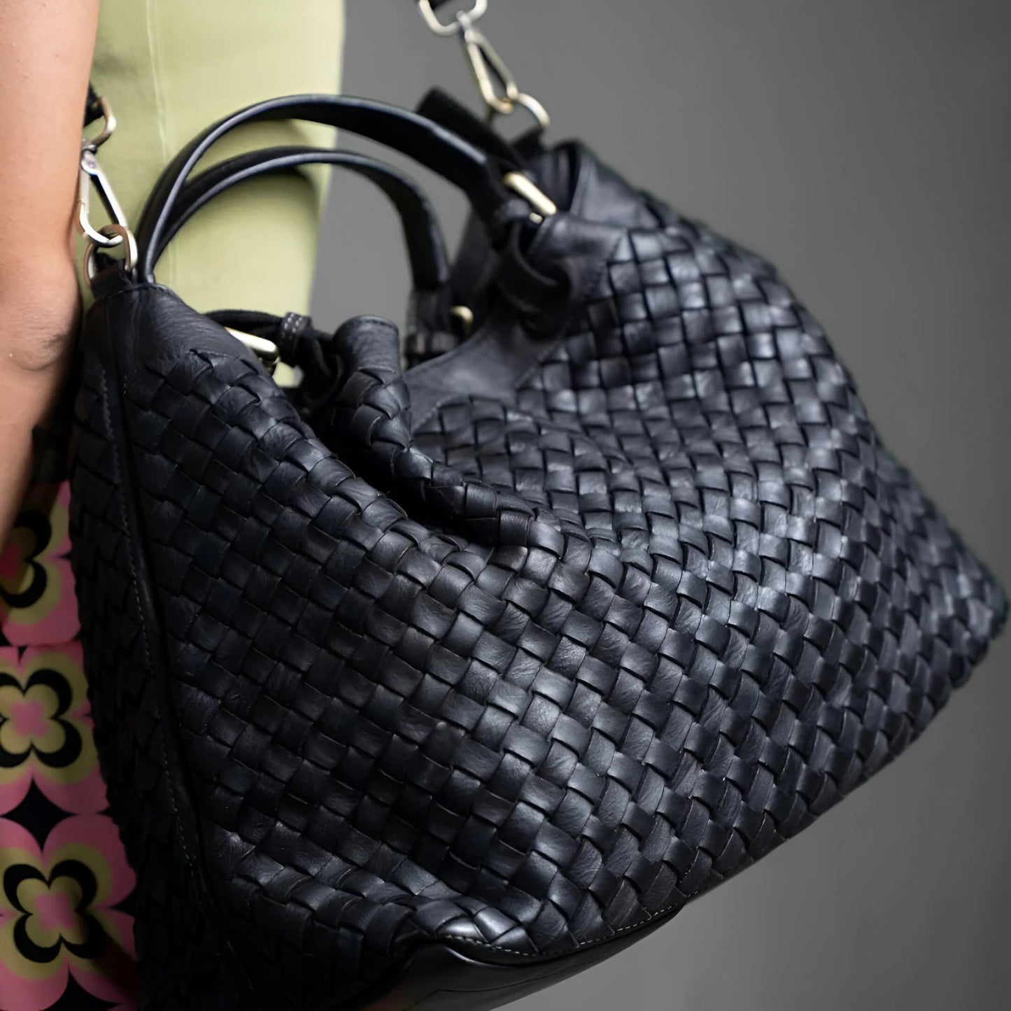 Lorène - Woven Leather Shoulder Bag