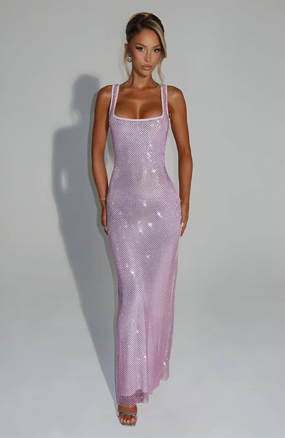 Celestia Sparkle Mesh Maxi Dress