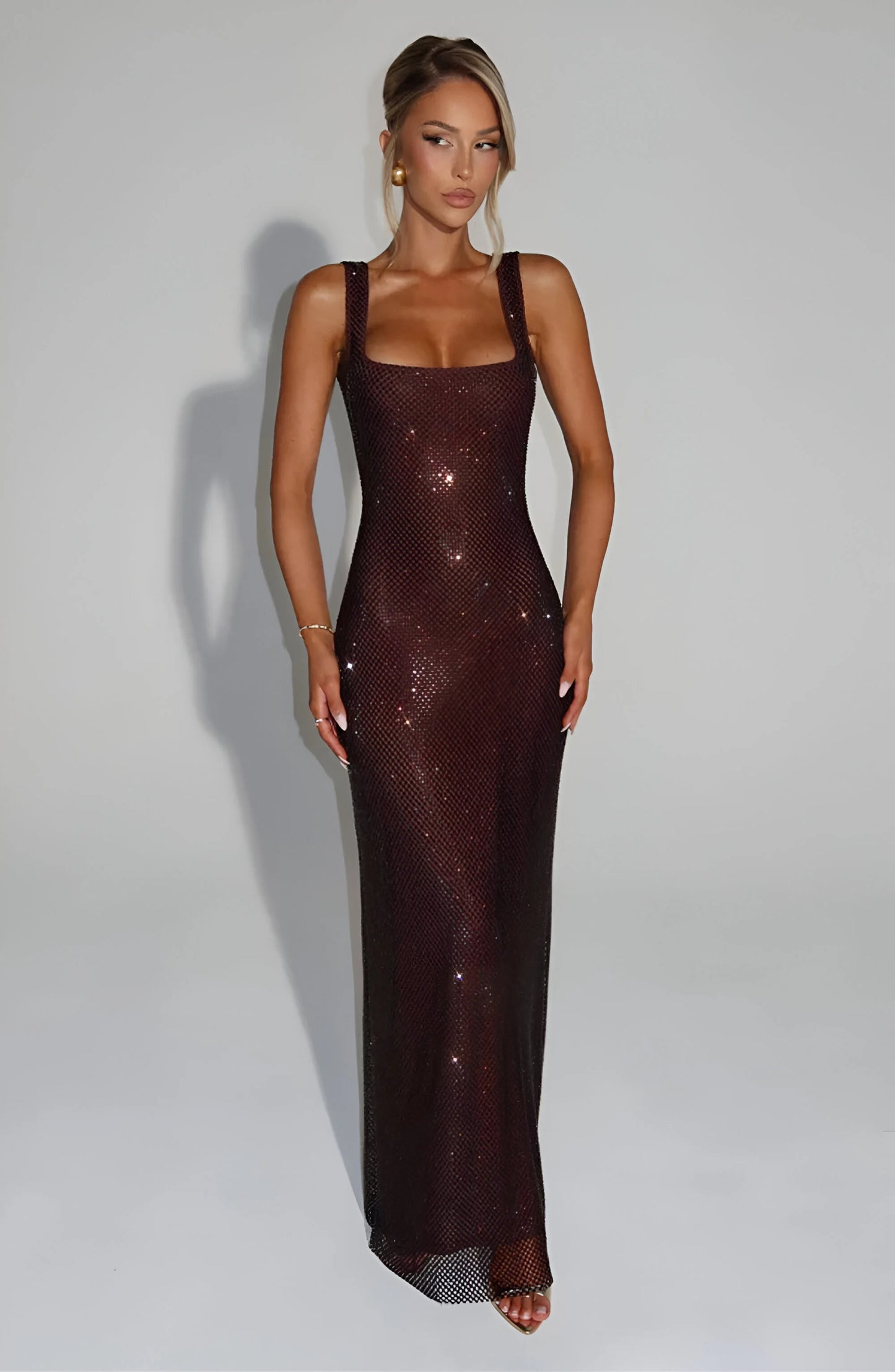 Celestia Sparkle Mesh Maxi Dress