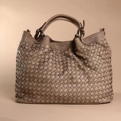 Lorène - Woven Leather Shoulder Bag