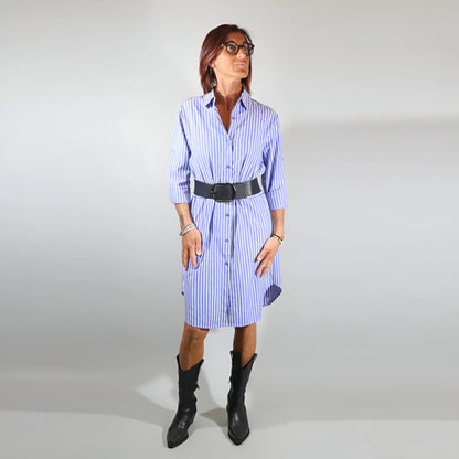 Vérane - Striped Button-Down Shirt Dress