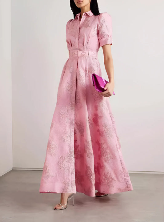 Éliane - Elegant Retro Belted Maxi Dress