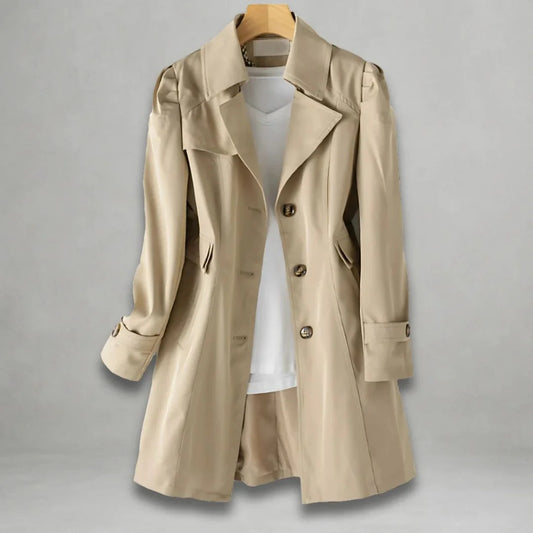 Amandine - Classic Buttoned Trench Coat