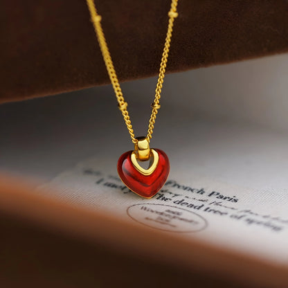 Maëva - Enamel Red Heart Luxury Necklace