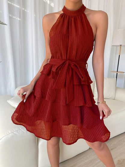 Orielle - Sleeveless Ruffle Tiered Mini Dress